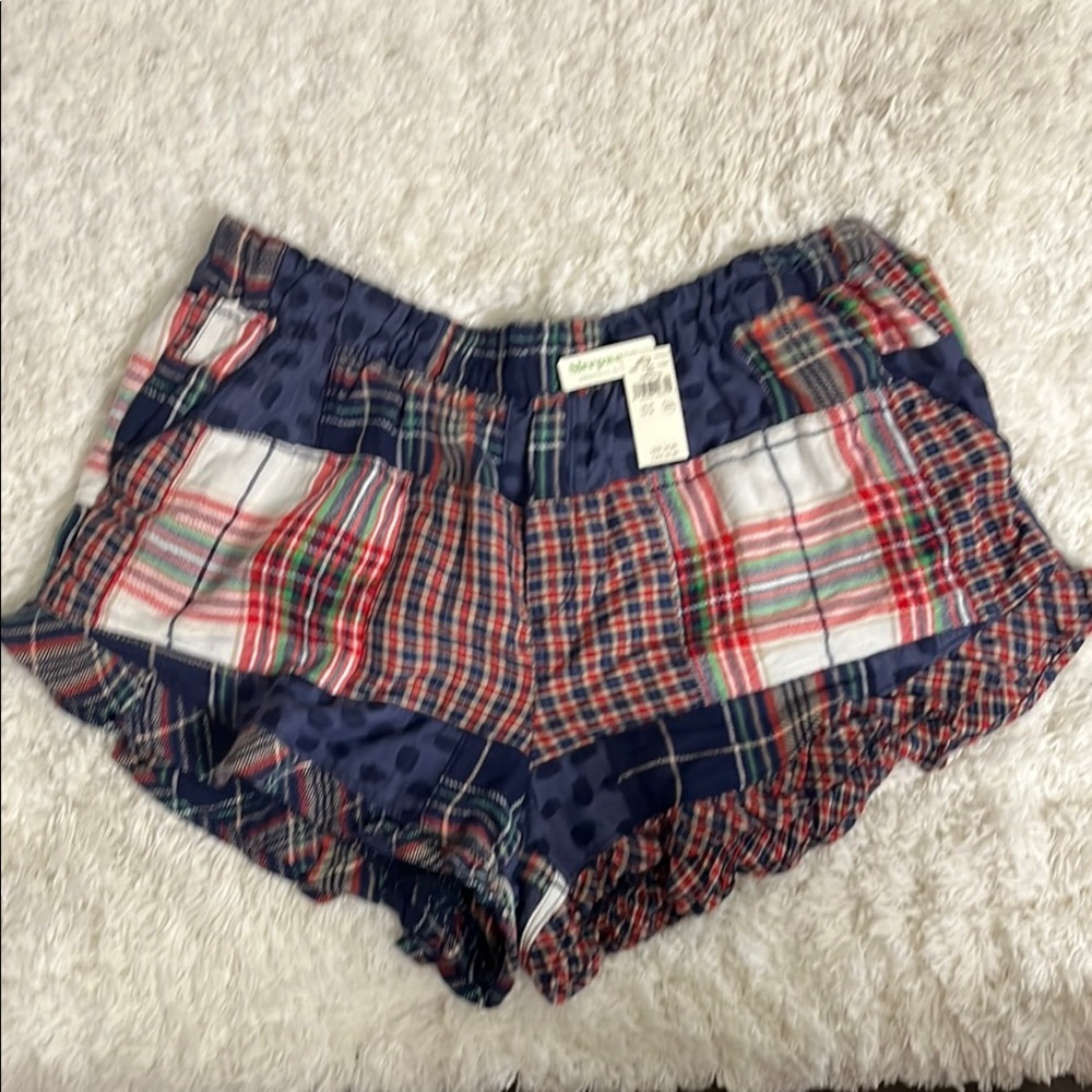 Aerie Plaid Athletic Shorts - Red, Blue, Green